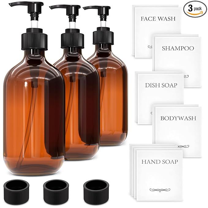 Plastic Amber Soap Dispenser by Unknown