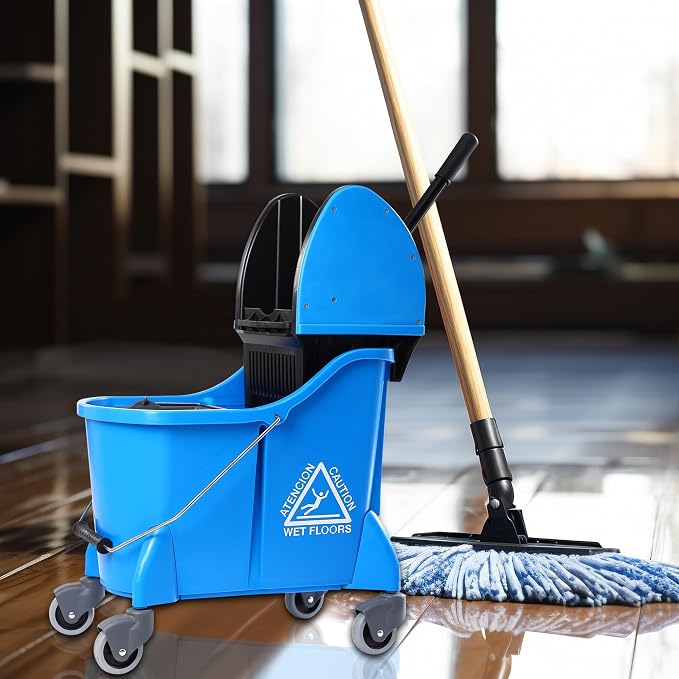 Mop Bucket with Wringer, Mop Bucket Separate Dirty Water - Image 8
