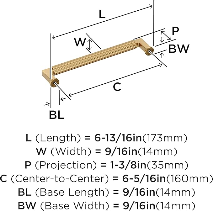 Amerock Ballard 6-5/16 inch (160mm) Center-to-Center Champagne Bronze Cabinet Pull, BP37645CZ