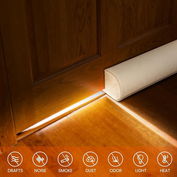 GDHOMM Door Draft Stopper for Bottom of Door, Adjustable Door Sweep Door Draft - Image 2