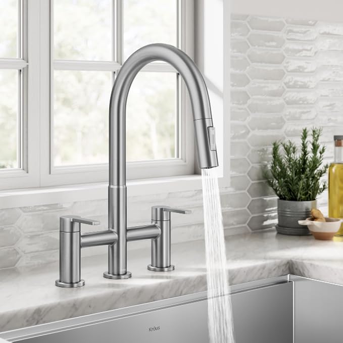 KRAUS Oletto Bridge Kitchen Faucet - Image 3