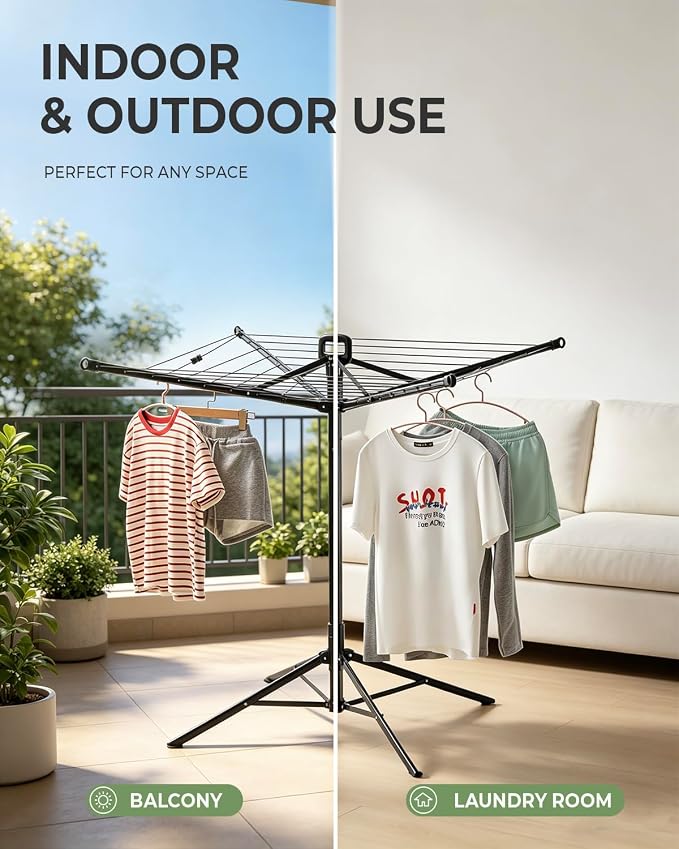 JS HANGER Rotary Clothes Drying Rack, 65 ft Outdoor Umbrella Drying Rack - Image 8