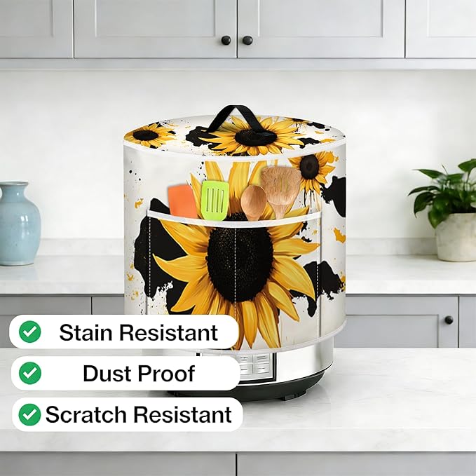 Air Fryer Dust Cover with Top Handle and Storage Bag, Compatible with Rice Cookers, Pressure Cookers, Slow Cookers and Air Fryers, Available in 3-Quart, 6-Quart and 8-Quart Sizes.