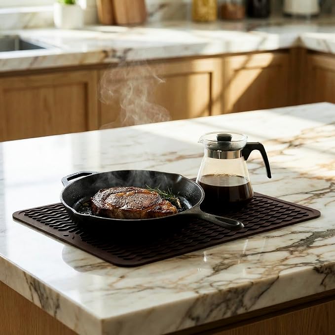 MicoYang Silicone Dish Drying Mat — Quick-Dry Ridges Counter & Sink Pad - Image 7
