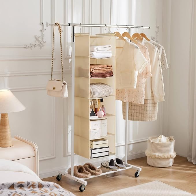 MAX Houser 2 Pack 6 Tier Foldable Hanging Closet Organizer, space-saving design - Image 8