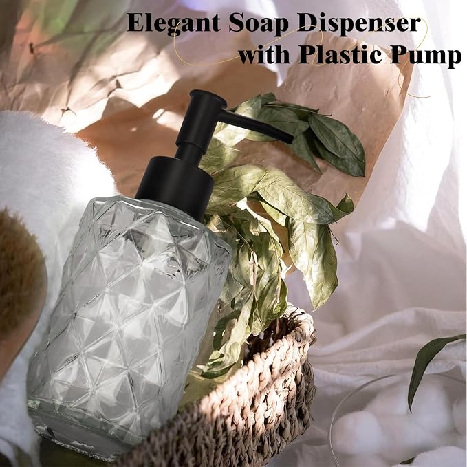 1 Pack 11oz Glass Soap Dispenser - Image 3