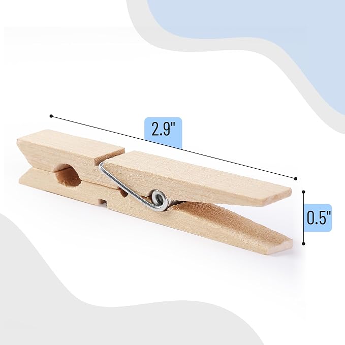 Mr. Pen- Wooden Clothes Pins, 2.9 Inch, 200 Pack, Large Natural Wood Clips - Image 3