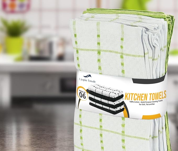 Utopia Towels Kitchen Towels 12 Pack 15x25 Inch Ring Spun Cotton Green | Super - Image 6