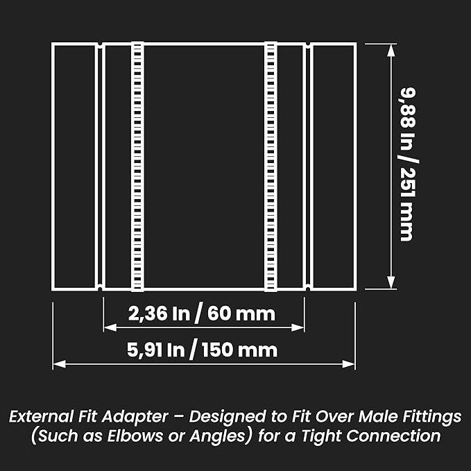 Repa Market 10" Inch Flexible Vibration And Noise Reducing Coupler - Female Fit Duct Connector – Galvanized Steel Coupling for Joining Two Male Duct Fittings – HVAC Ventilation Inline Joint