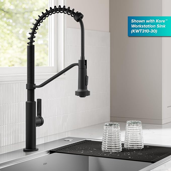 KRAUS Oletto Commercial Style 2-Function Single Handle Pull Down Kitchen Faucet - Image 6