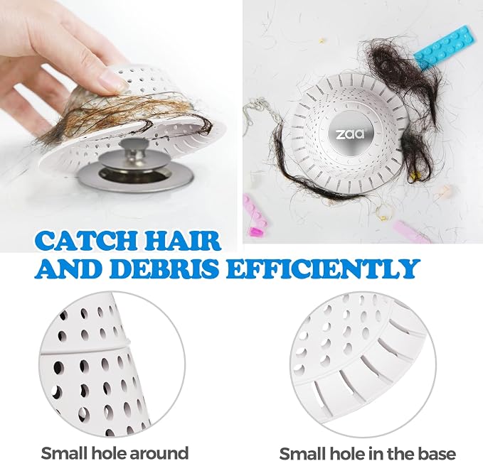 Bathtub Drain Strainer Silicone Bathroom Stopper Fixture Accessories | 2-Pack - Image 5