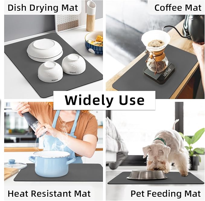 LOPNUR Large Dish Drying Mat for Kitchen Counter, Quick-Drying & Heat-Resistant - Image 7