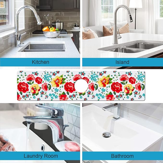 Kitchen Sink Splash Guard Faucet Mat Super Absorbent Fast Drying Mat Sink - Image 4
