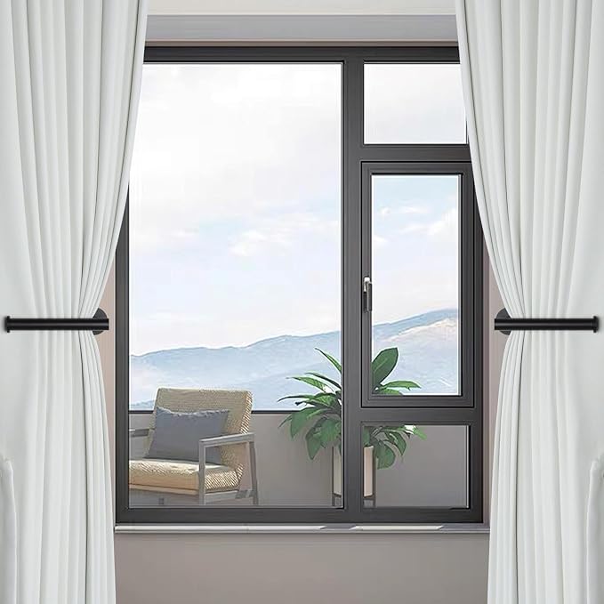 Groleca Adhesive Curtain Holdbacks, Curtain Tiebacks, 4 Pack, Metal Curtain - Image 7