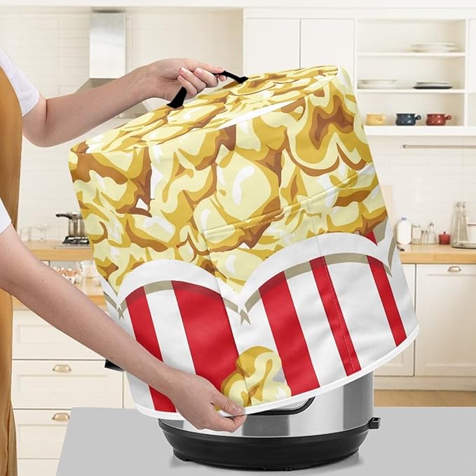 Dust Cover for 8 Quart Pressure Cooker Air Fryer Small Appliance Covers, Easy to Clean Pressure Cooker and Air Fryer Cover with Pocket for Kitchen Decor, Popcorn