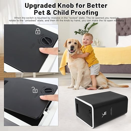 XPIY Trash Can with Lid, 2 Pack 4 Gallons/15 Liters Garbage Can with Press Top, Small Trash Can Dog Proof, Plastic Trash Bin, Waste Basket for Bathroom|Kitchen|Bedroom|Office (2, Black)