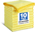 TEAWOO 10 PCS Yellow Microfiber Cleaning Cloths, Car Towels, Kitchen Towels by TEAWOO