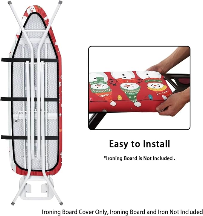 Christmas Snowman Ironing Board Cover and Pad Heat Reflective Stain Resistant - Image 4