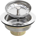 3-1/2 Inch Kitchen Sink Drain Assembly Black Sink Drain Strainer with Stainless Steel Strainer Basket and Drain Stopper Replacement for Standard Kitchen Sink Drain