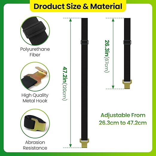 1 Pcs Trash Can Locks for Animals,Garbage Can Lid Locks with Metal Claw,Adjustable Garbage Straps Clips Outdoor for Keep Out Raccoon,Bear - Black