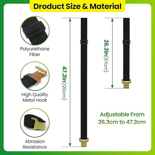 1 Pcs Trash Can Locks for Animals,Garbage Can Lid Locks with Metal Claw,Adjustable Garbage Straps Clips Outdoor for Keep Out Raccoon,Bear - Black