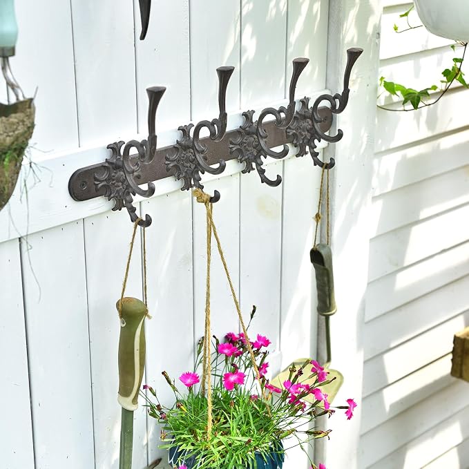 Sungmor Vintage Cast Iron Wall Hook Rack - Image 5