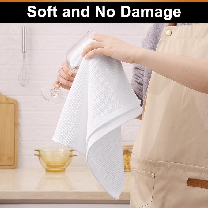 Homaxy 100% Cotton Waffle Weave Kitchen Towels, 4 Pack - Image 4