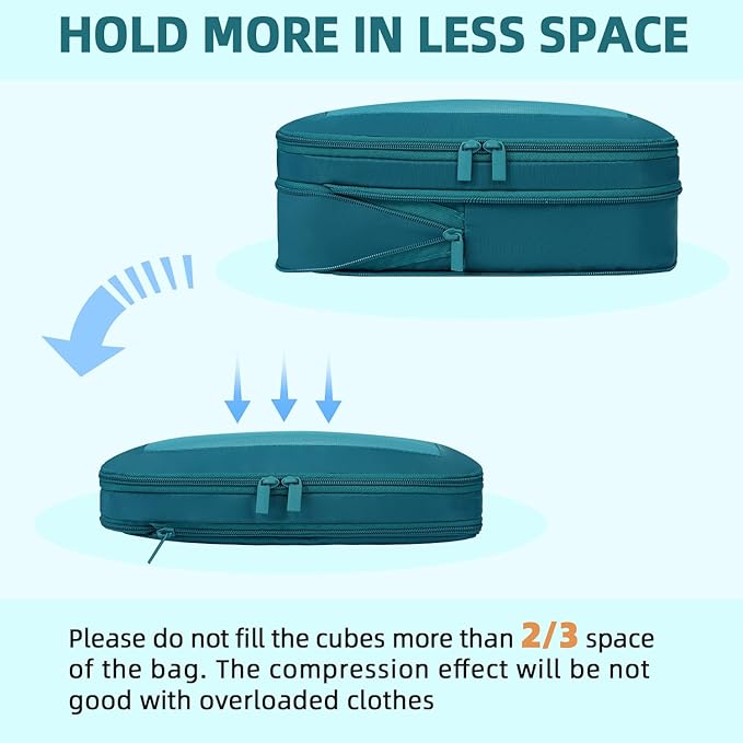 BAGAIL 4 Set/6 Set/8 Set Compression Packing Cubes Travel Accessories - Image 5