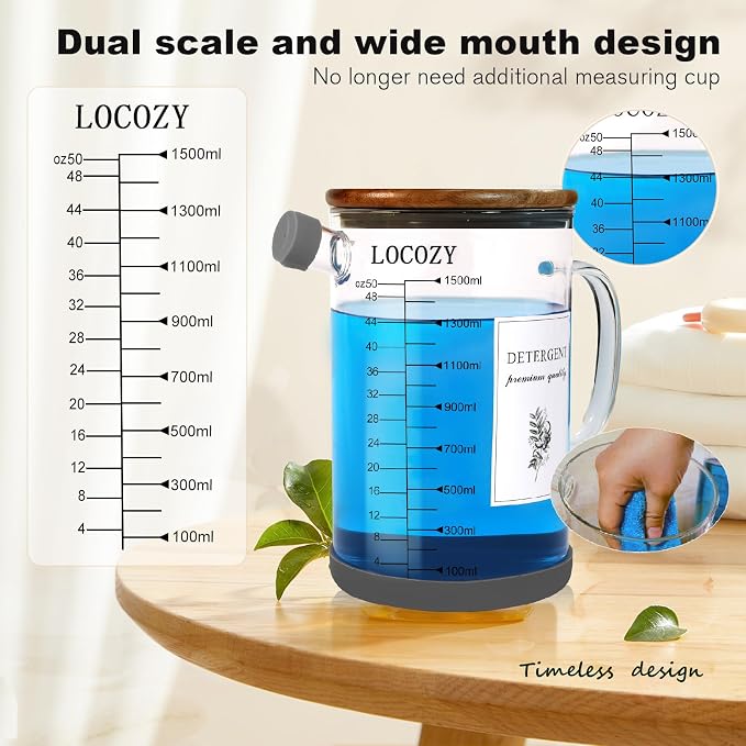 2-Pack 50oz Glass Laundry Detergent Dispenser - Image 4