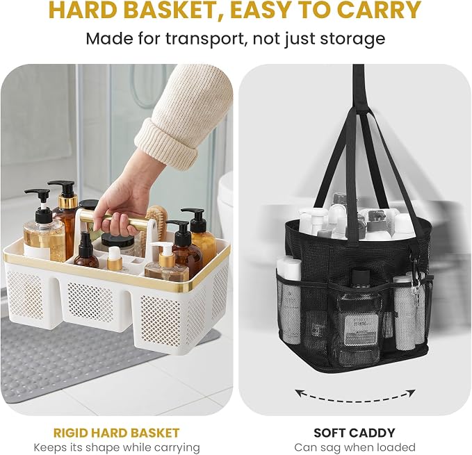 BYUNER Portable Cleaning Caddy & Shower Basket: Hard Plastic Caddy Organizer - Image 9