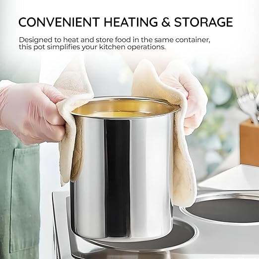 OCS Parts 6-Pack 3.5 Quart Bain Marie Pot | 7-3/4" x 5-11/16" Stainless Steel Pot for Warm or Cold Food, Sauces, Soups, or Organizing Cooking Utensils