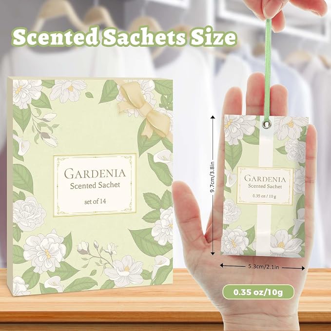 STRN Scented Sachets for Drawer and Closet, Gardenia Scent 14 Pack for Home - Image 4