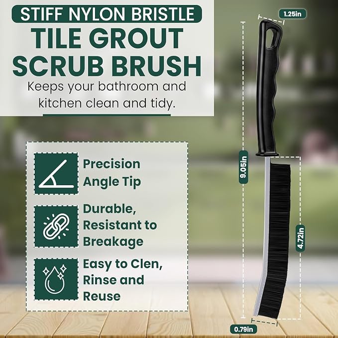 Crevice Cleaning Brush Set 6Pcs Hard Bristle Tools - Image 2