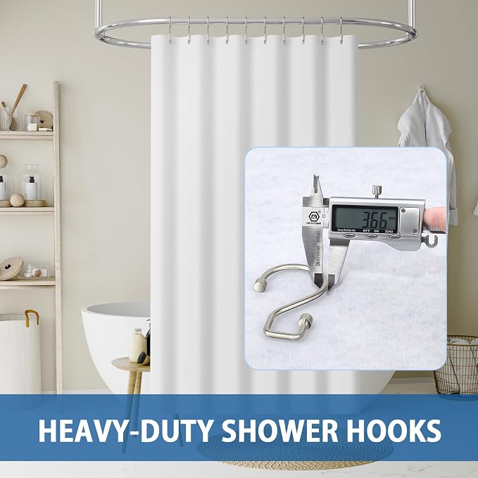 Goowin Shower Curtain Hooks, Rustproof Black Shower Curtain Rings, Kitchen - Image 6