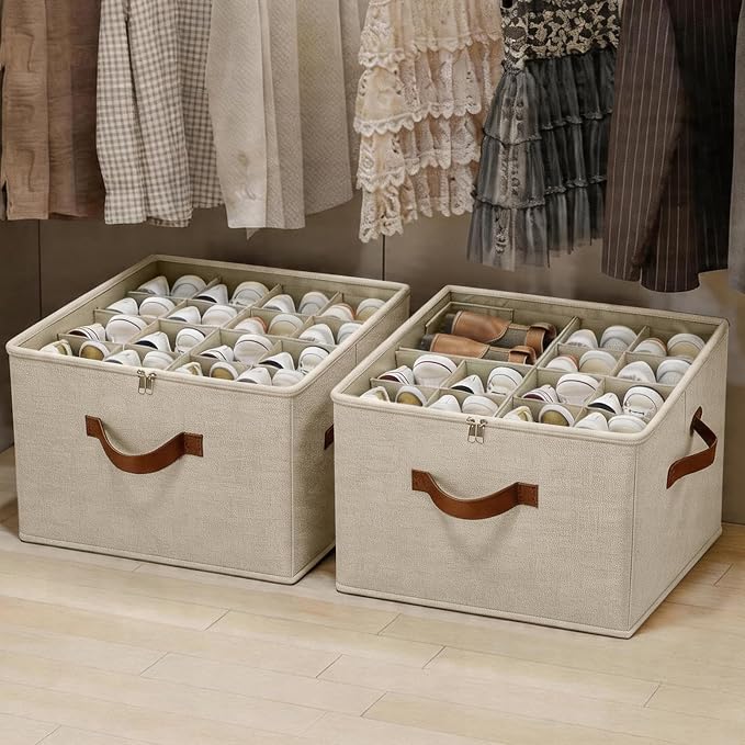  2 Pack Shoe Organizer Box – Large Capacity Shoe Storage - Image 2
