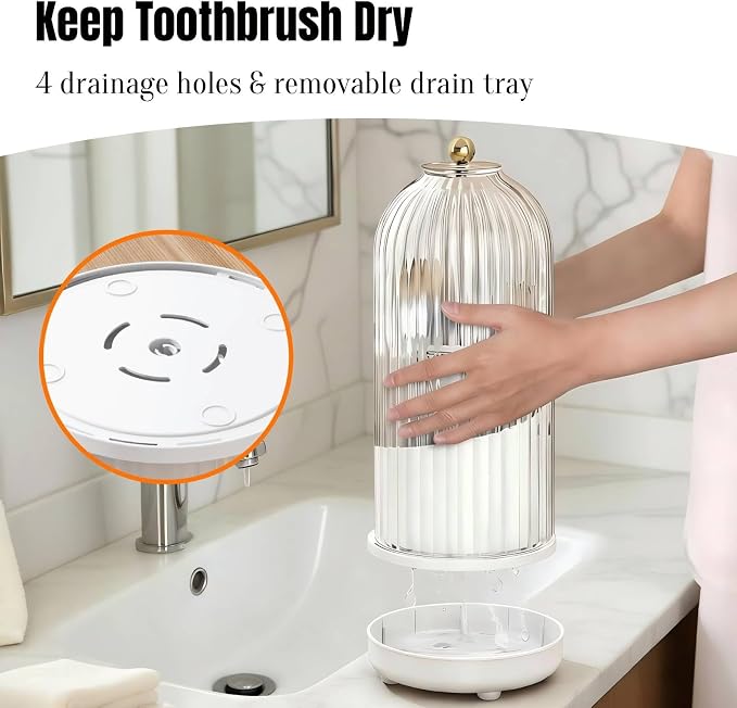 JEESA Dustproof Toothbrush Holder Organizer - Image 2