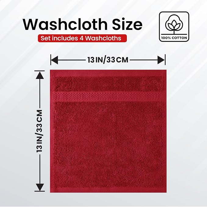 Infinitee Xclusives 100% Cotton Luxury Wash Cloths - Image 3