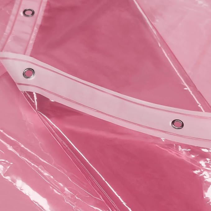 Barossa Design Clear Pink Stall Shower Curtain Liner - Image 6