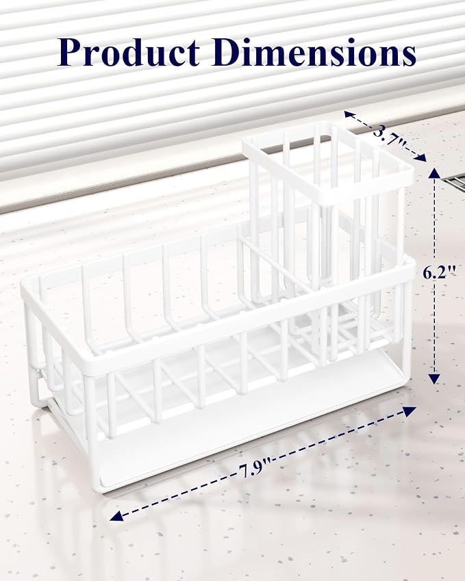 Kitsure Sponge Holder for Kitchen Sink, 7.9"x3.7"x6.2" - Image 2