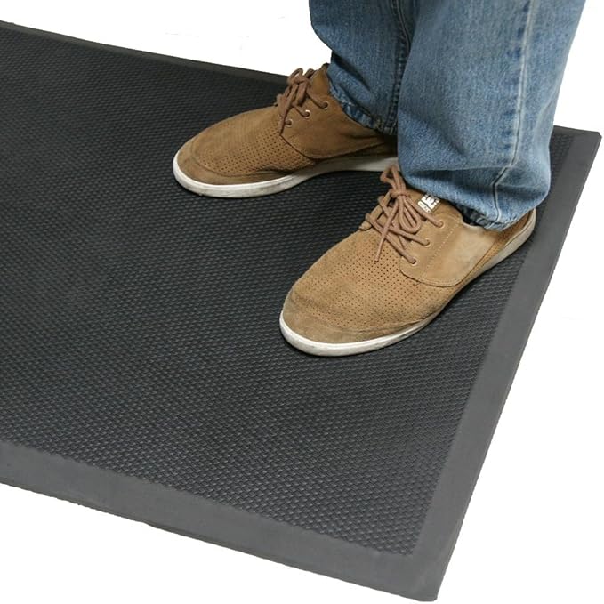 Rubber-Cal Soft Cloud Anti-Fatigue Matting - 3/4" Thick x 2ft x 3ft - Black Comfort Mats