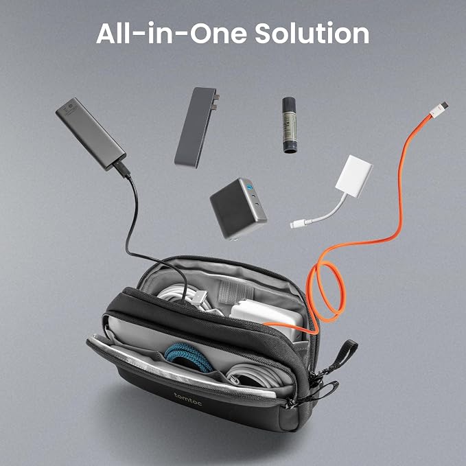 tomtoc Electronic Organizer Travel Case, Dual Compartment Tech Organization | - Image 8