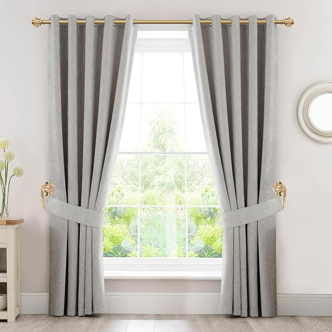 USFOOK Gold Curtain Holdbacks, Decorative Drapery Tiebacks, 2 Pack/1 Pair | - Image 2