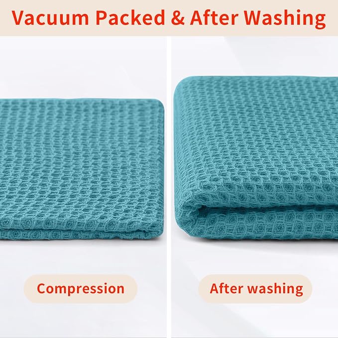 Homaxy 100% Cotton Waffle Weave Kitchen Dish Towels 24-Pack, Lake Blue | 13 x - Image 7