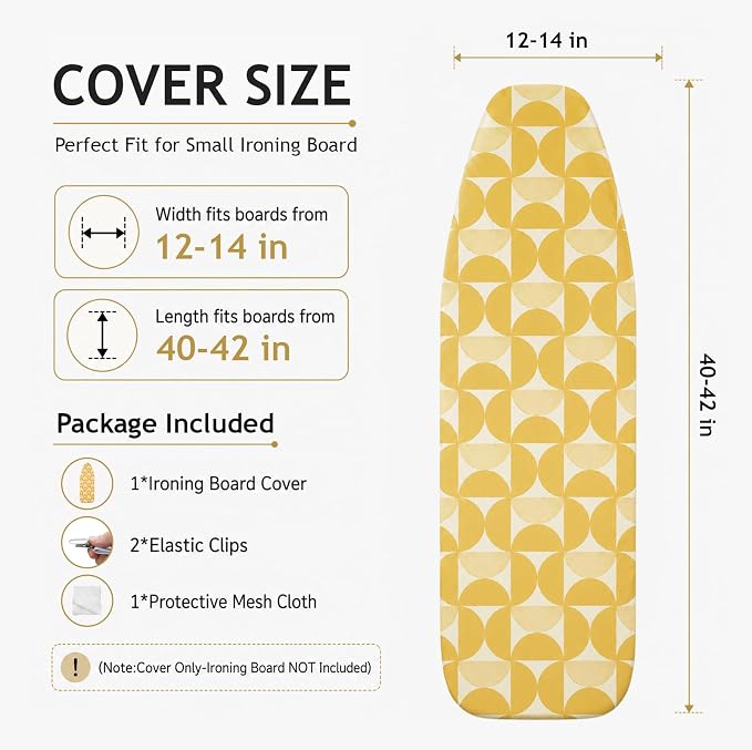 SheeChung 14"x42" Over The Door Ironing Board Cover and Pad, Heat Resistance - Image 2