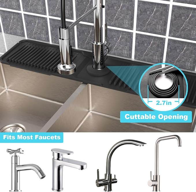 Folding faucet mat for kitchen sink-sink splash guard behind faucet-silicone - Image 6