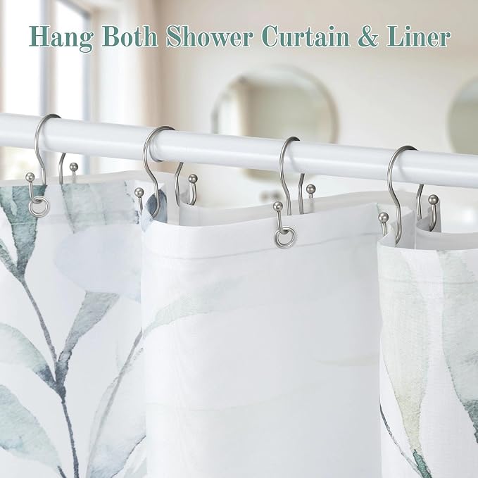 Shower Curtain Hooks, Stainless Steel Shower Curtain Hangers, Metal Shower - Image 6