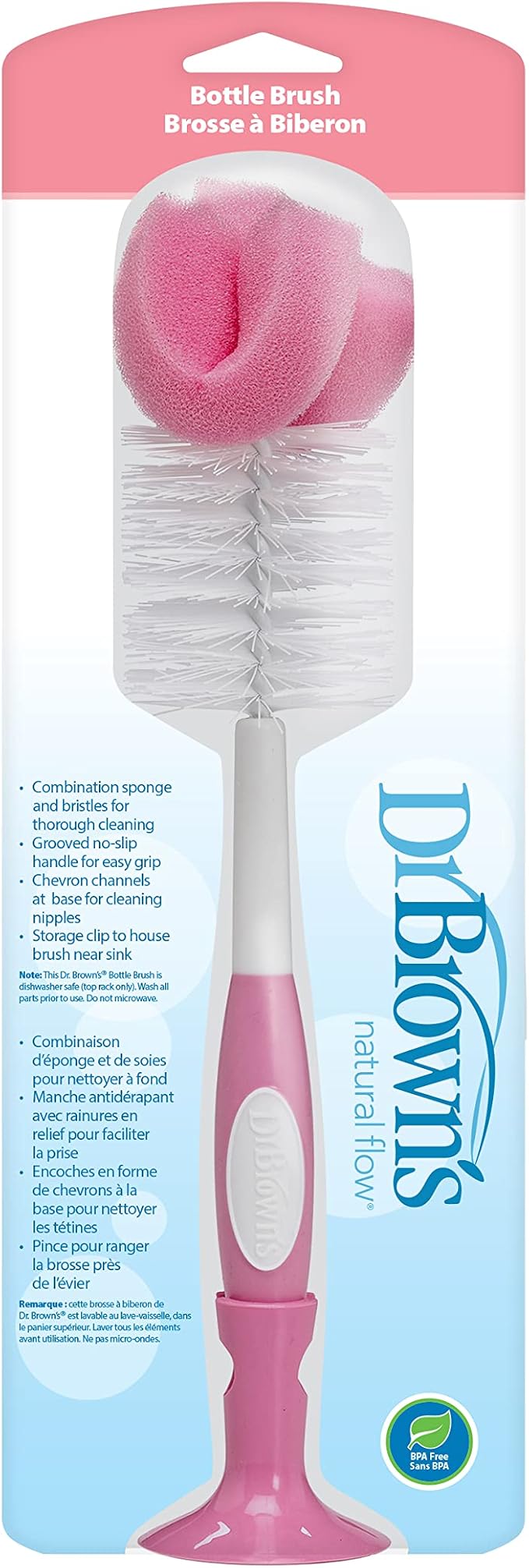 Dr. Brown's Reusable Sponge Baby Bottle Cleaning Brush - Image 2