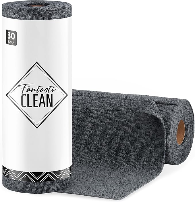 Fantasticlean Microfiber Cleaning Cloth Roll-30 Sheets, Tear-away Microfiber by Fantasticlean
