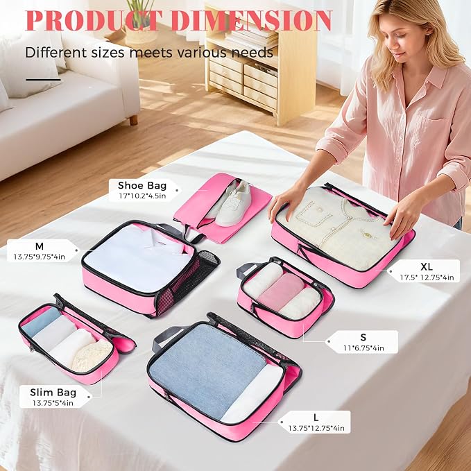 BAGAIL 4 Set/6 Set/8 Set Compression Packing Cubes Travel Accessories - Image 2