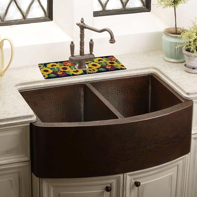 Sink Faucet Absorbing Mat, 2 Pack Drying Mat Around Faucet Sink Splash Guard - Image 2